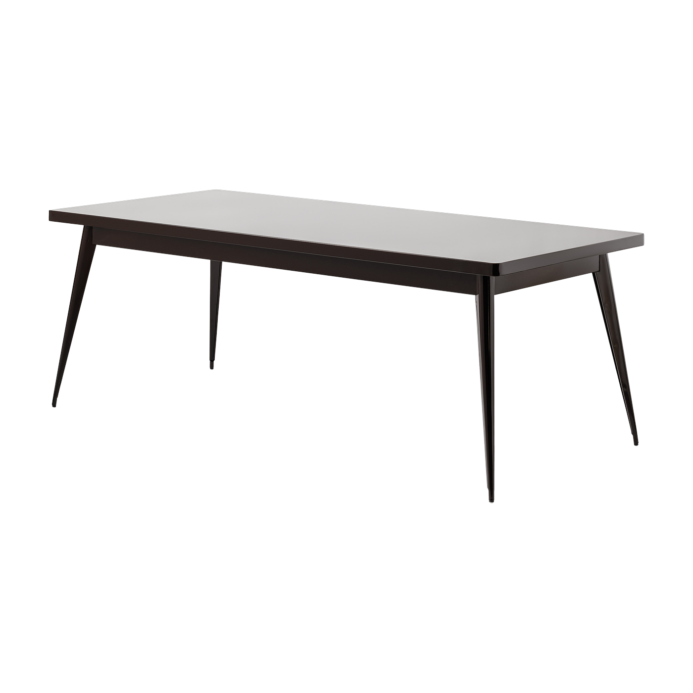 Tavolo rettangolare in acciaio nero marrone 200x95cm 55 - - Jean Pauchard Tolix