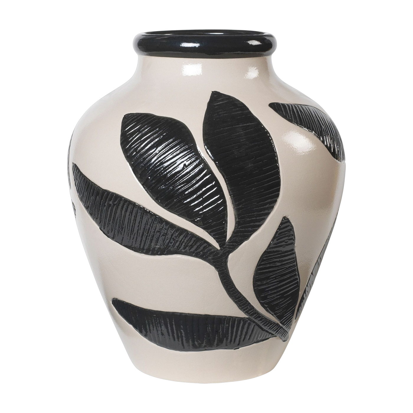 Vase peint à la main en céramique noir et gris 33x40cm Herbert - Broste Copenhagen