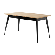 Rectangular table in oak and steel 140x80cm 55 - dark black Tolix