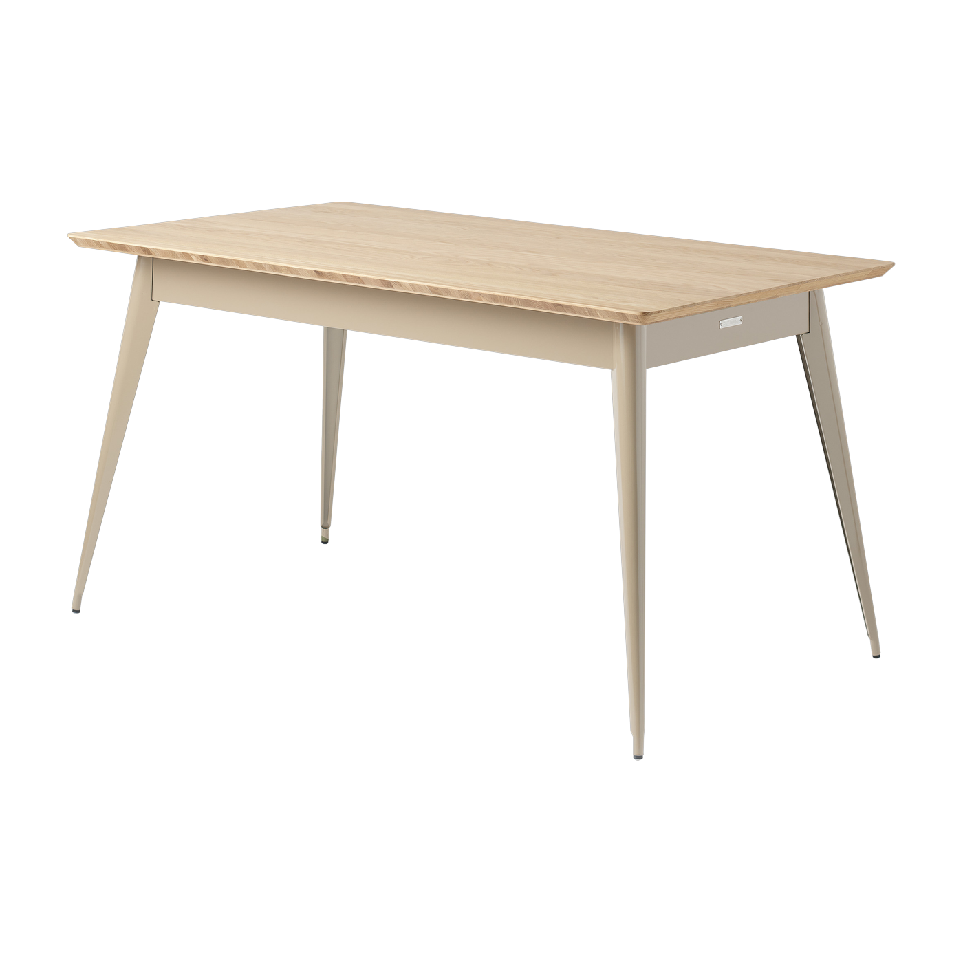 Rectangular oak and steel table 140x80cm 55 - beige grey Tolix