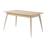 Table rectangulaire en chêne et acier gris beige 140x80cm 55 - Tolix