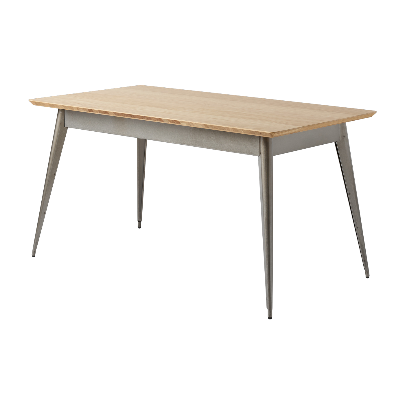 Tavolo rettangolare in rovere verniciato e acciaio grezzo 140x80cm 55 - - in francese Tolix