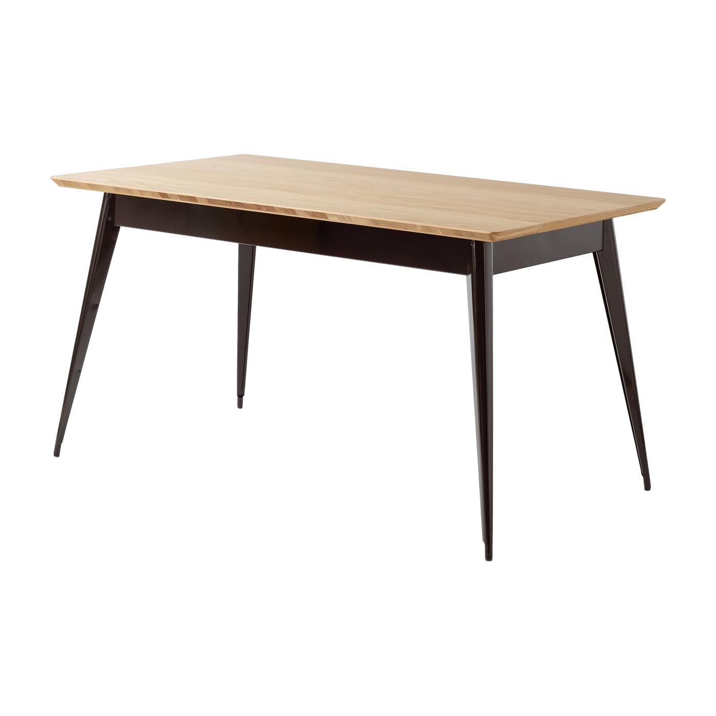 Tavolo rettangolare in rovere e acciaio 140x80cm 55 - nero marrone Tolix