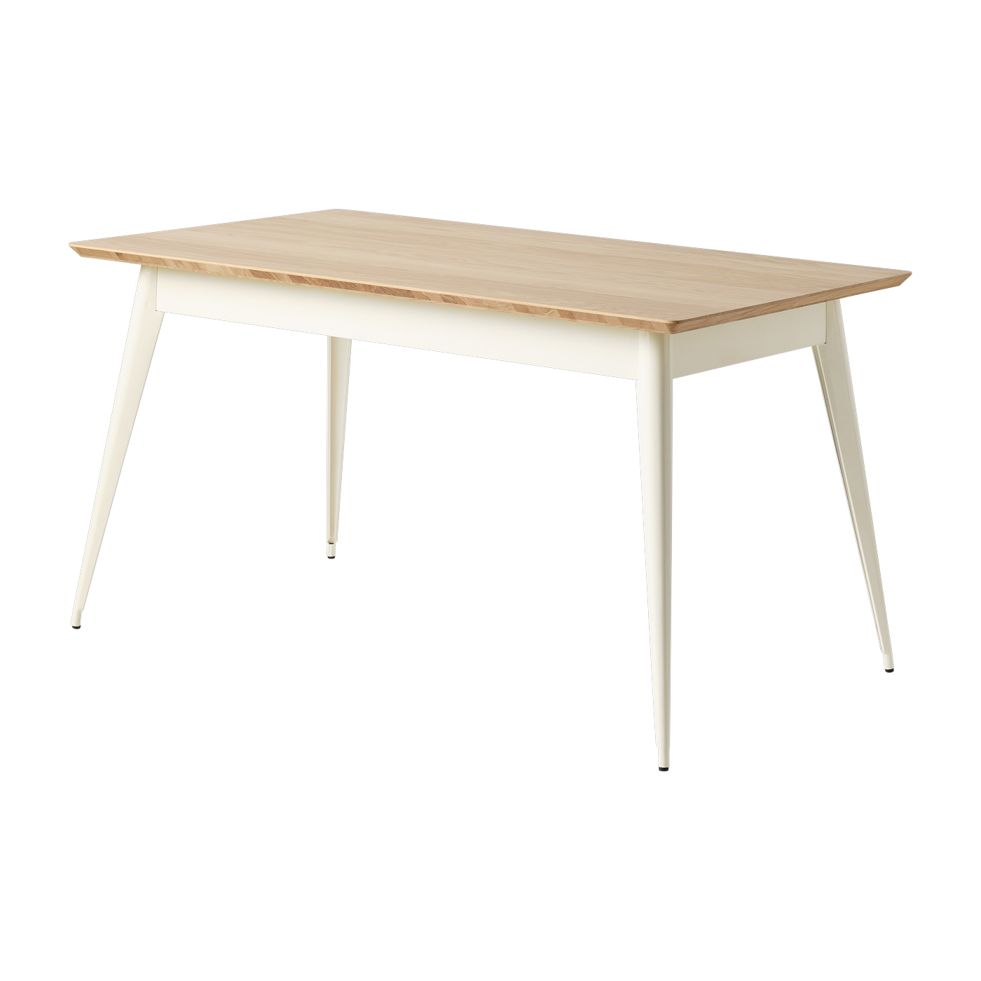 Tavolo rettangolare in rovere e acciaio bianco perla 140x80cm 55 - - Prezzo Tolix