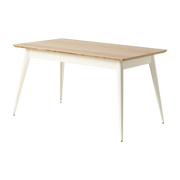 Table rectangulaire en chêne et acier blanc perlé 140x80cm 55 - Tolix