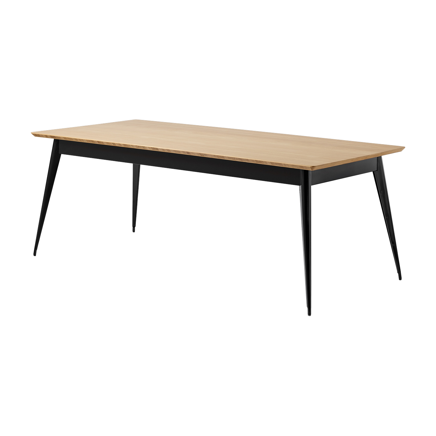 Rectangular table in oak and dark-black steel 200x95cm 55 - Tolix
