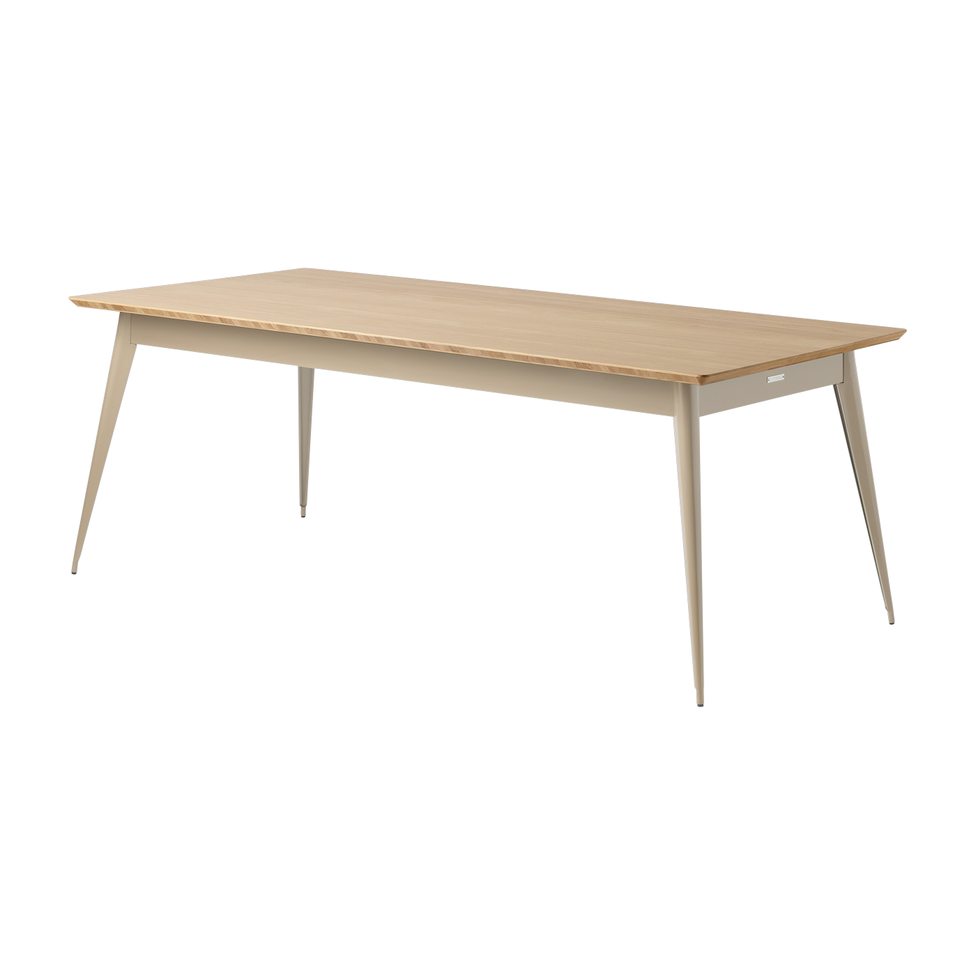Rectangular oak and steel table 200x95cm 55 - beige grey. Tolix