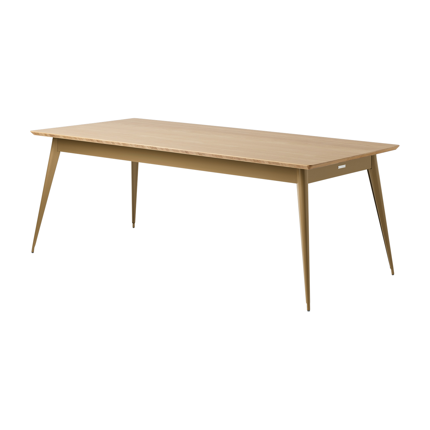 Rectangular oak and steel table, green-brown 200x95cm 55 - Tolix