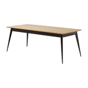 Rectangular table in oak and black-brown steel 200x95cm 55 - Tolix