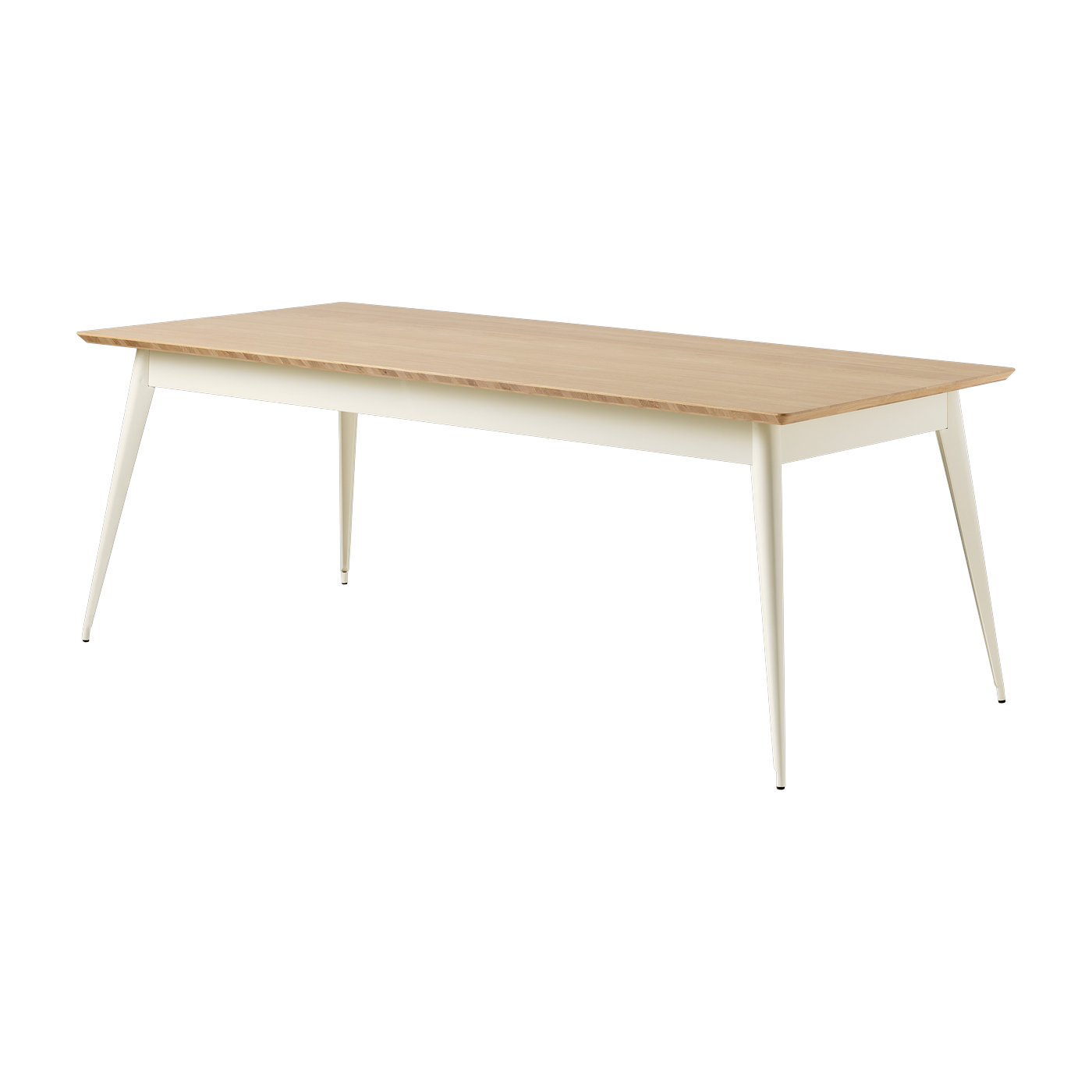 Tavolo rettangolare in rovere e acciaio, finitura bianco perla, 200x95cm 55 - - Jean Pauchard Tolix