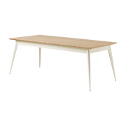 Table rectangulaire en chêne et acier blanc perlé 200x95cm 55 - Tolix