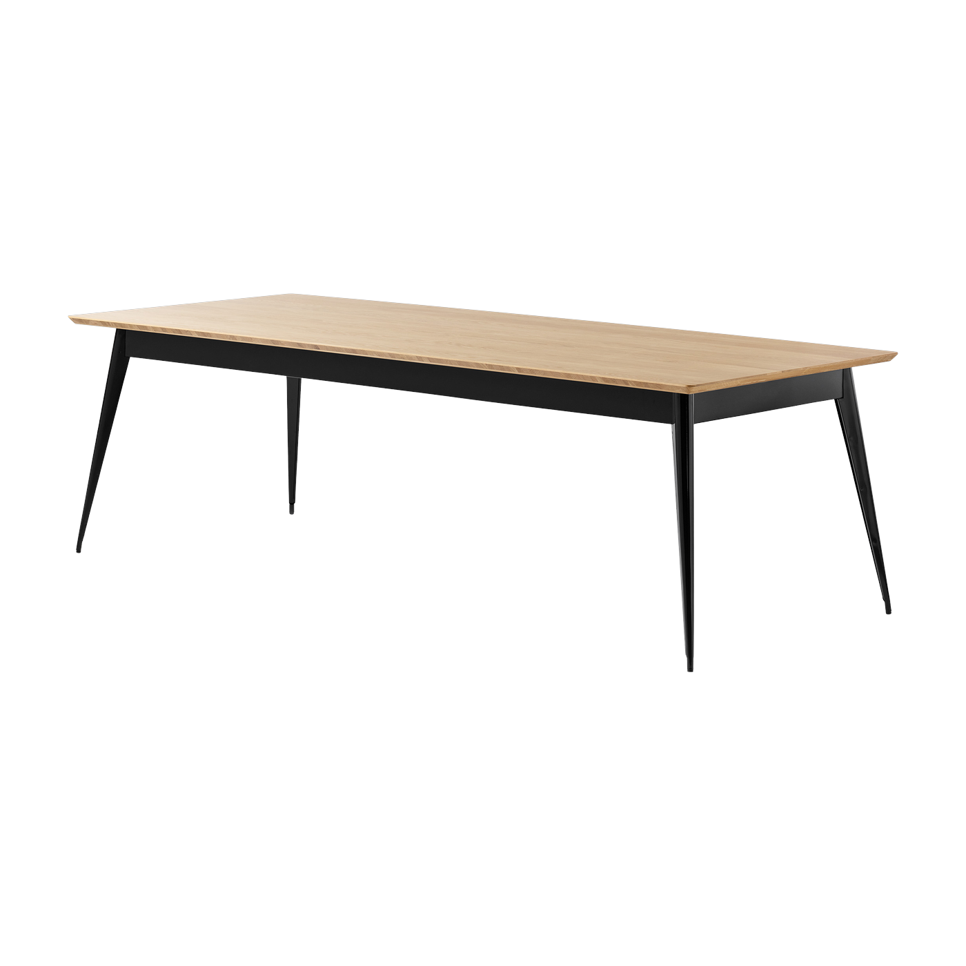 Rectangular table in oak and steel 240x100cm 55 - dark black Tolix