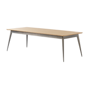 Mesa rectangular de roble y acero barnizado bruto 240x100cm 55 - - en Francia Tolix