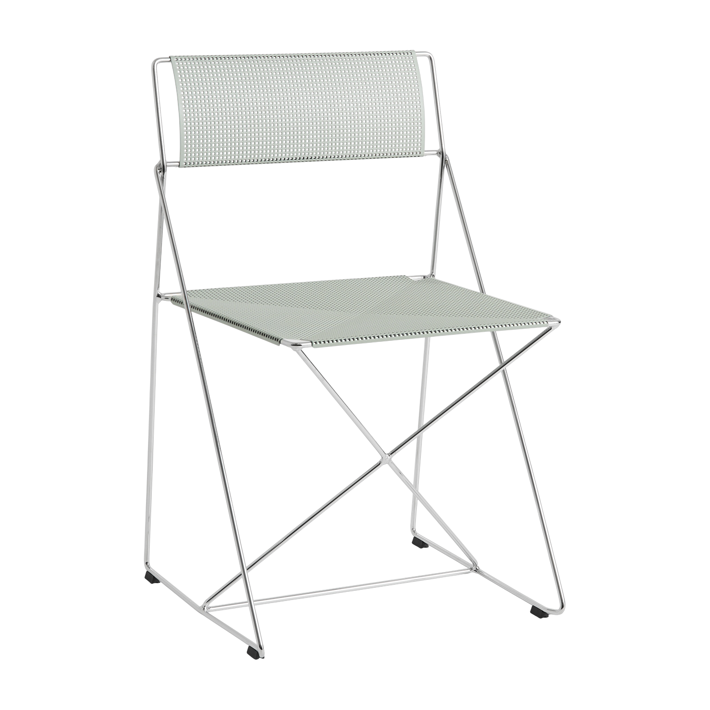 line Silla de acero cromado con revestimiento en polvo verde pálido 50x45x77cm X- - Hay
