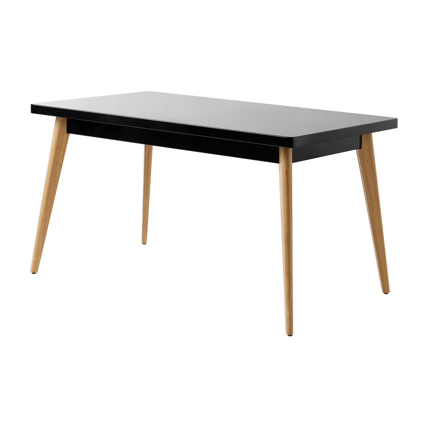 Tavolo rettangolare in acciaio nero scuro e gambe in legno 140x80cm 55 - - Prezzo Tolix
