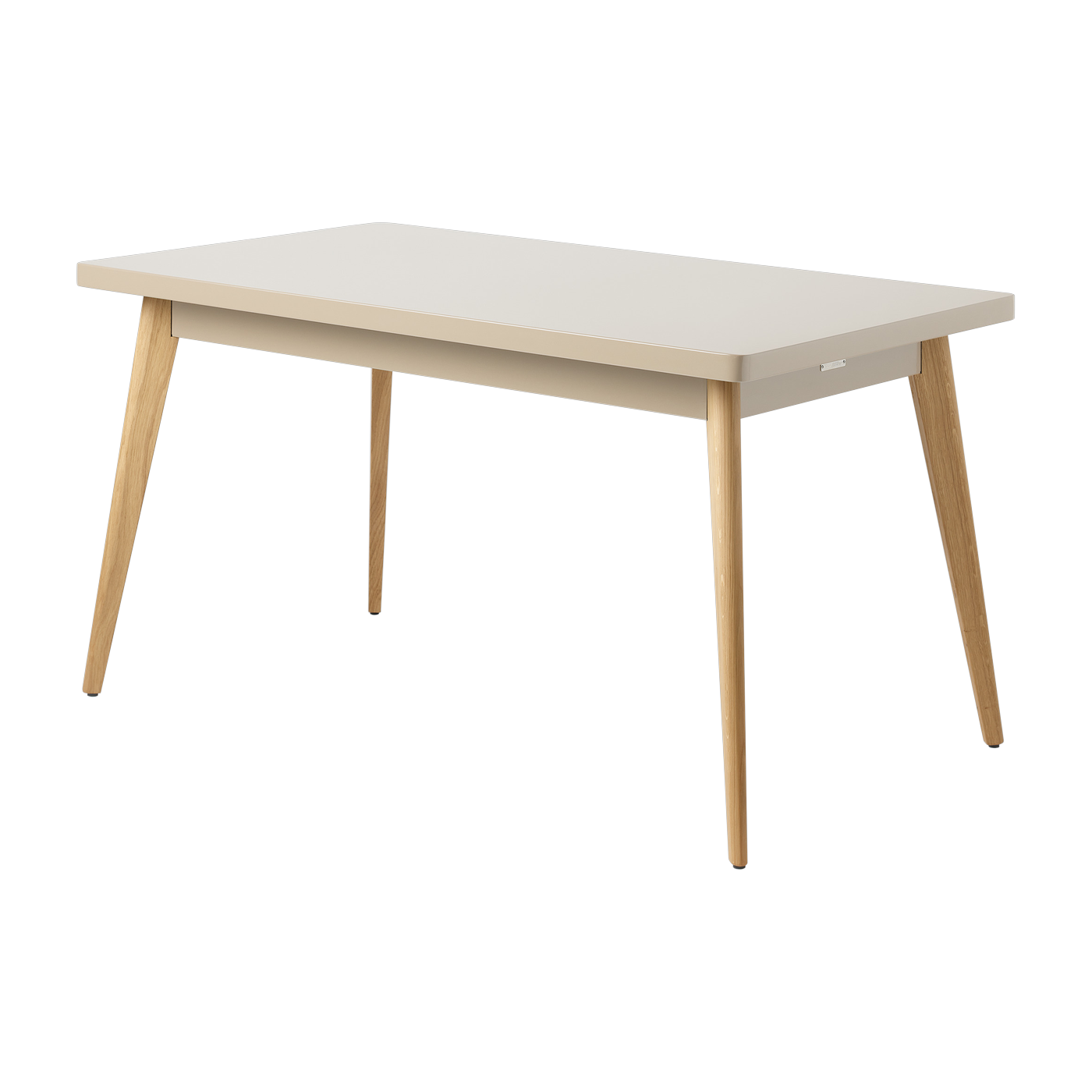 Rectangular table in grey-beige steel and wooden legs 140x80cm 55 - - in France Tolix
