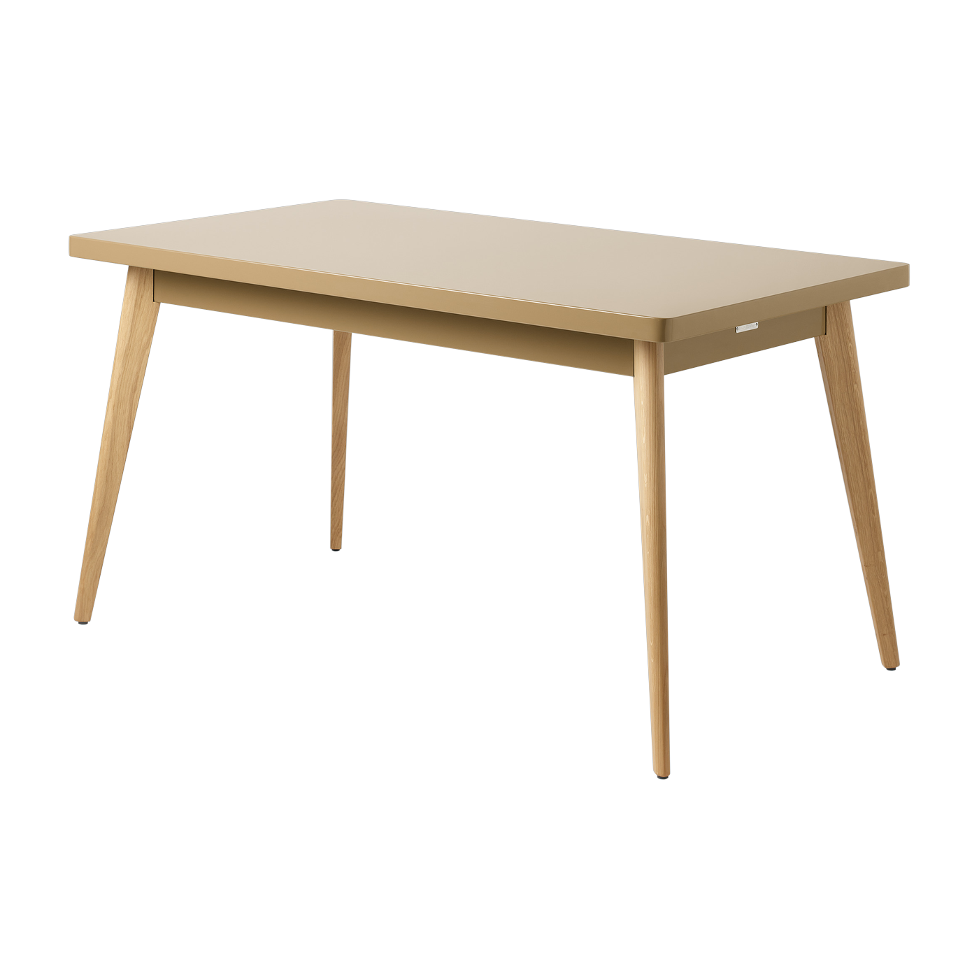 Rectangular table in greenish-brown steel with wooden legs 140x80cm 55 - - in french Tolix