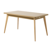 Table rectangulaire en acier brun vert et pieds bois 140x80cm 55 - Tolix