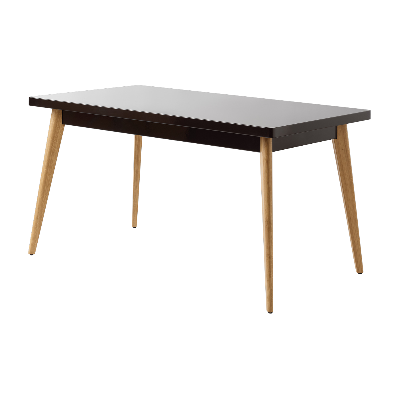 Tavolo rettangolare in acciaio nero marrone con gambe in legno 140x80cm 55 - - Jean Pauchard Tolix