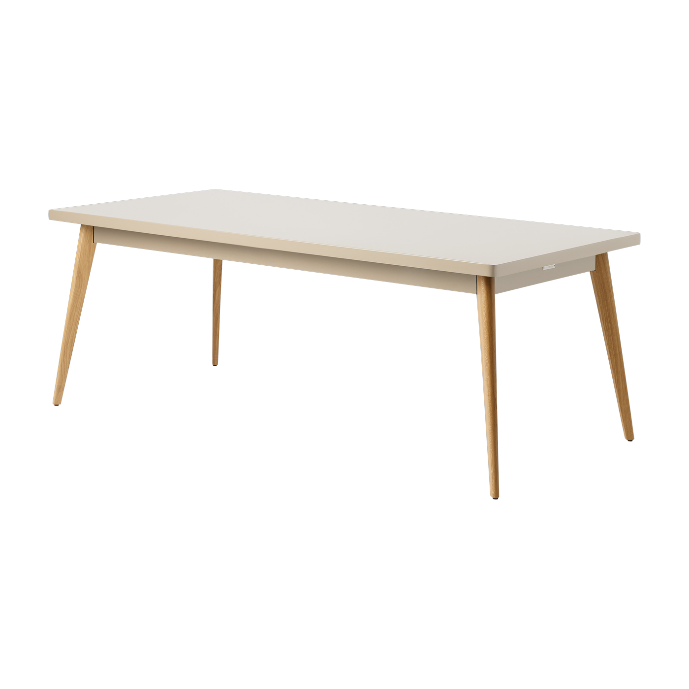 Rectangular table in grey-beige steel with wooden legs 200x95cm 55 - - in France Tolix