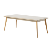 Mesa rectangular de acero gris-beige con patas de madera 200x95cm 55 - - Precio Tolix