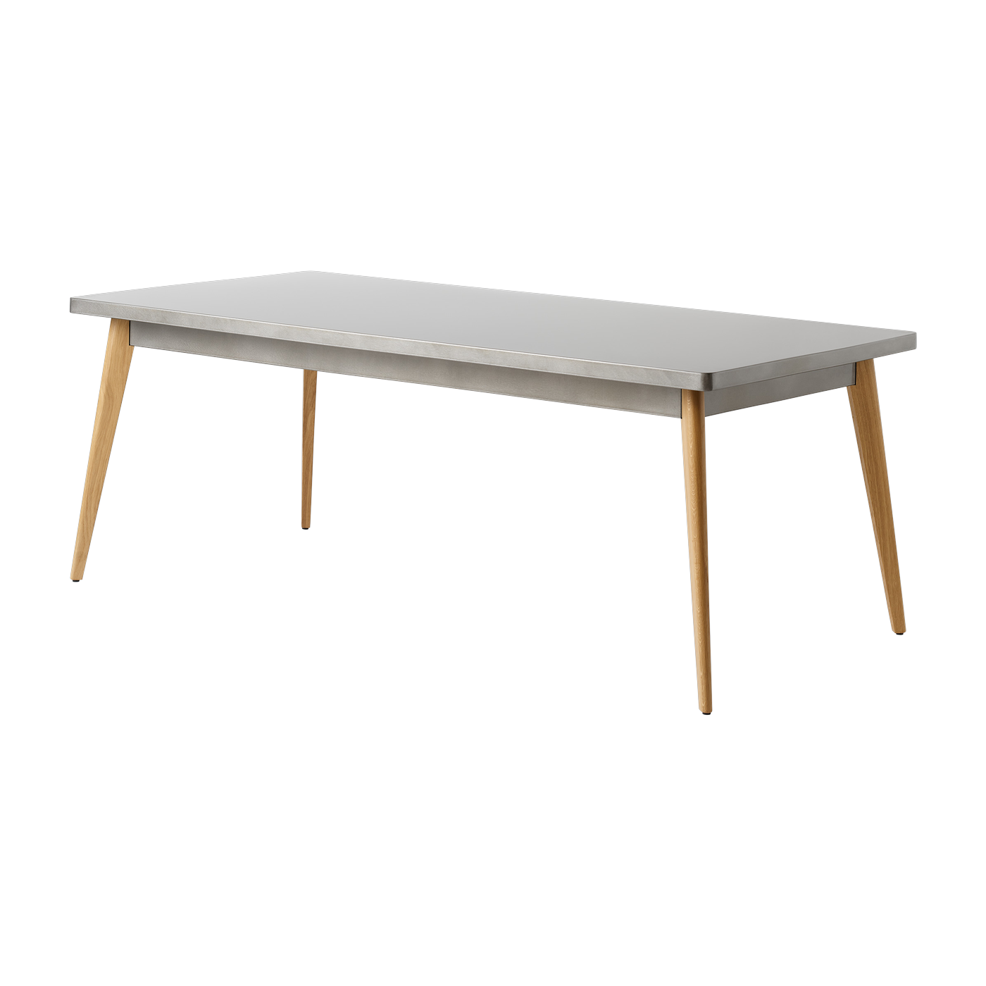 Tavolo rettangolare in acciaio verniciato grezzo e gambe in legno 200x95cm 55 - - in francese Tolix