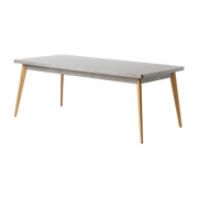 Table rectangulaire en acier brut vernis et pieds bois 200x95cm 55 - Tolix