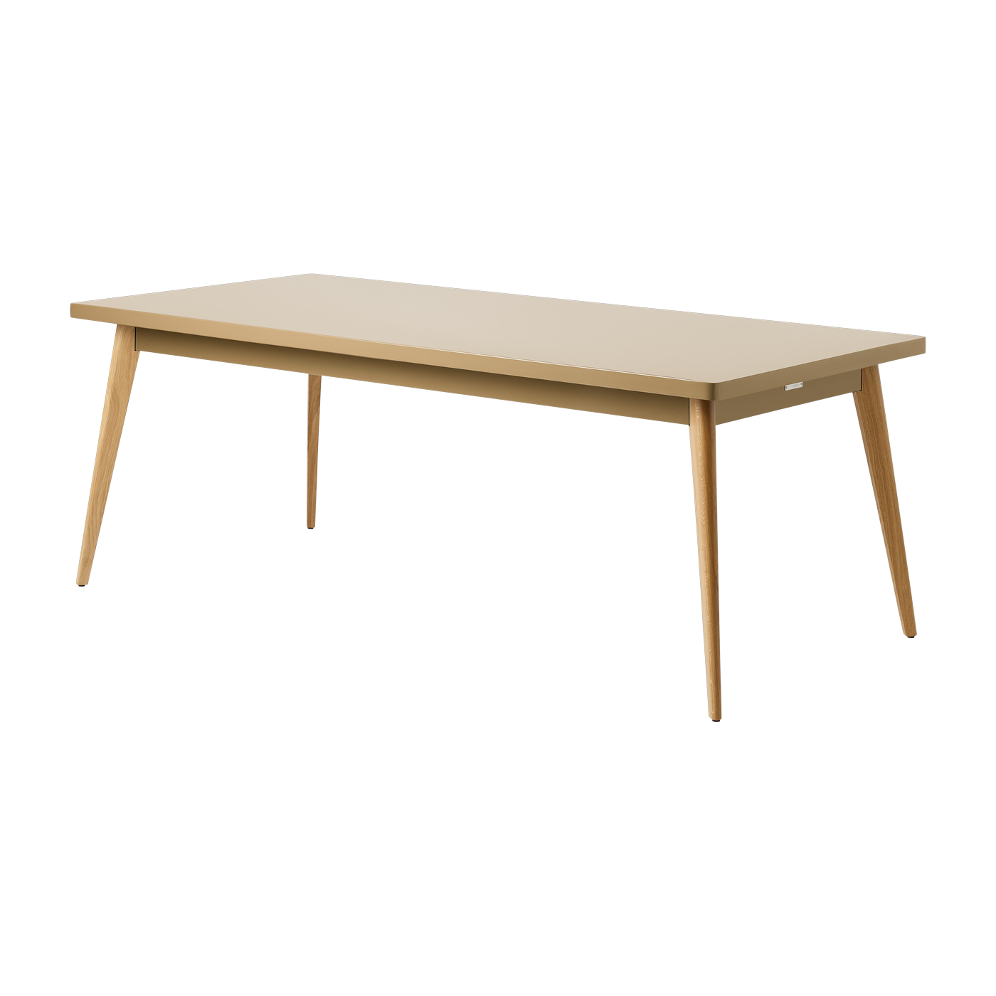 Rectangular table in greenish-brown steel with wooden legs 200x95cm 55 - - in France Tolix