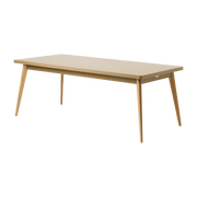 Mesa rectangular de acero verde-marrón y patas de madera 200x95cm 55 - - en francés Tolix