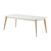 Table rectangulaire en acier blanc pur et pieds bois 200x95cm 55 - Tolix