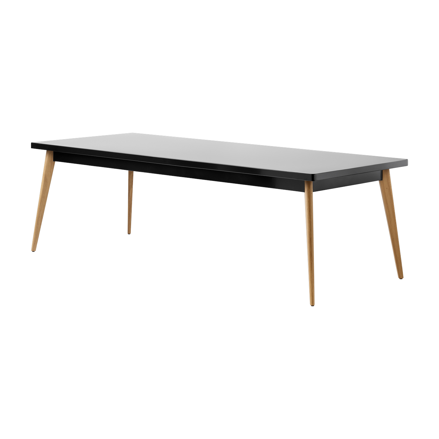 Tavolo rettangolare in acciaio nero scuro e gambe in legno 240x100cm 55 - - in francese Tolix