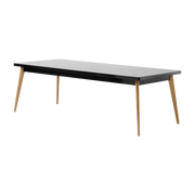 Table rectangulaire en acier noir foncé et pieds bois 240x100cm 55 - Tolix