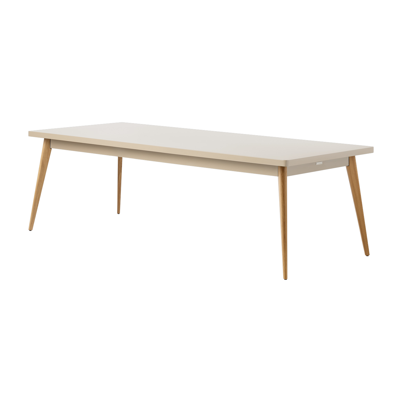 Rectangular table in grey-beige steel with wooden legs 240x100cm 55 - - in France Tolix