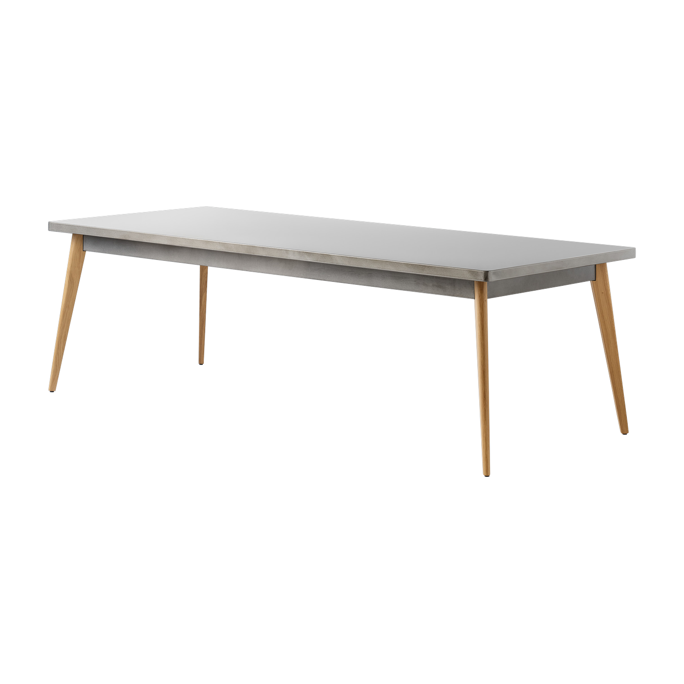 Tavolo rettangolare in acciaio verniciato grezzo con gambe in legno 240x100cm 55 - - in euro Tolix