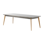 Rectangular table in unfinished varnished steel and wooden legs 240x100cm 55 -. Tolix