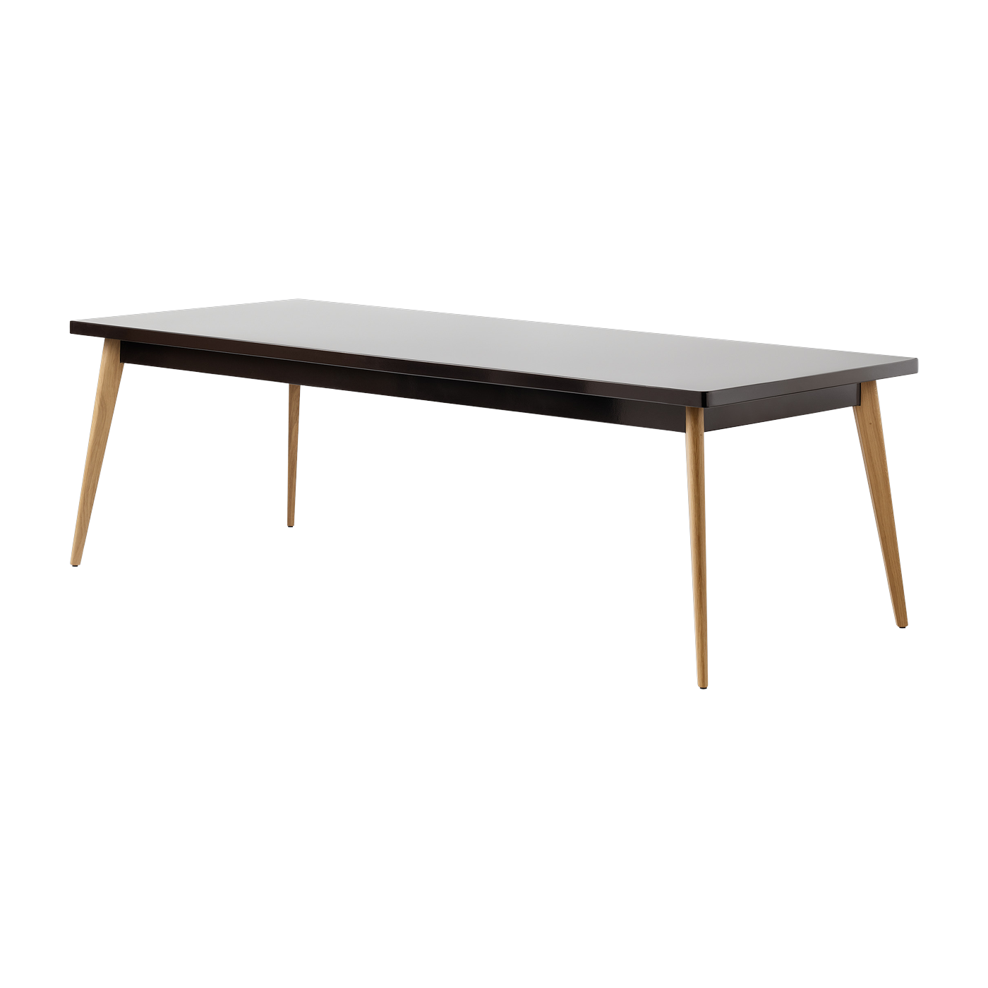 Tavolo rettangolare in acciaio nero marrone con gambe in legno 240x100cm 55 - - in francese Tolix