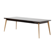 Mesa rectangular de acero marrón negro con patas de madera 240x100cm 55 - - en francés Tolix