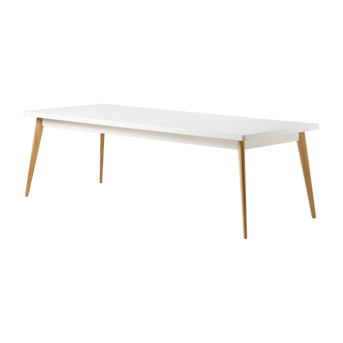 Tavolo rettangolare in acciaio bianco puro e gambe in legno 240x100cm 55 - - in francese Tolix