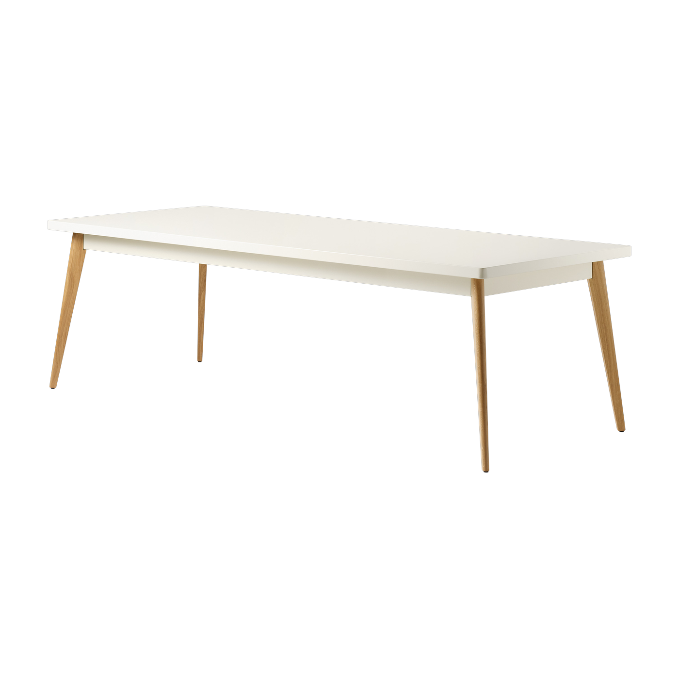 Tavolo rettangolare in acciaio bianco perlato con gambe in legno 240x100cm 55 - €100 Tolix
