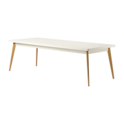 Mesa rectangular de acero blanco nacarado con patas de madera 240x100cm 55 - €100 Tolix