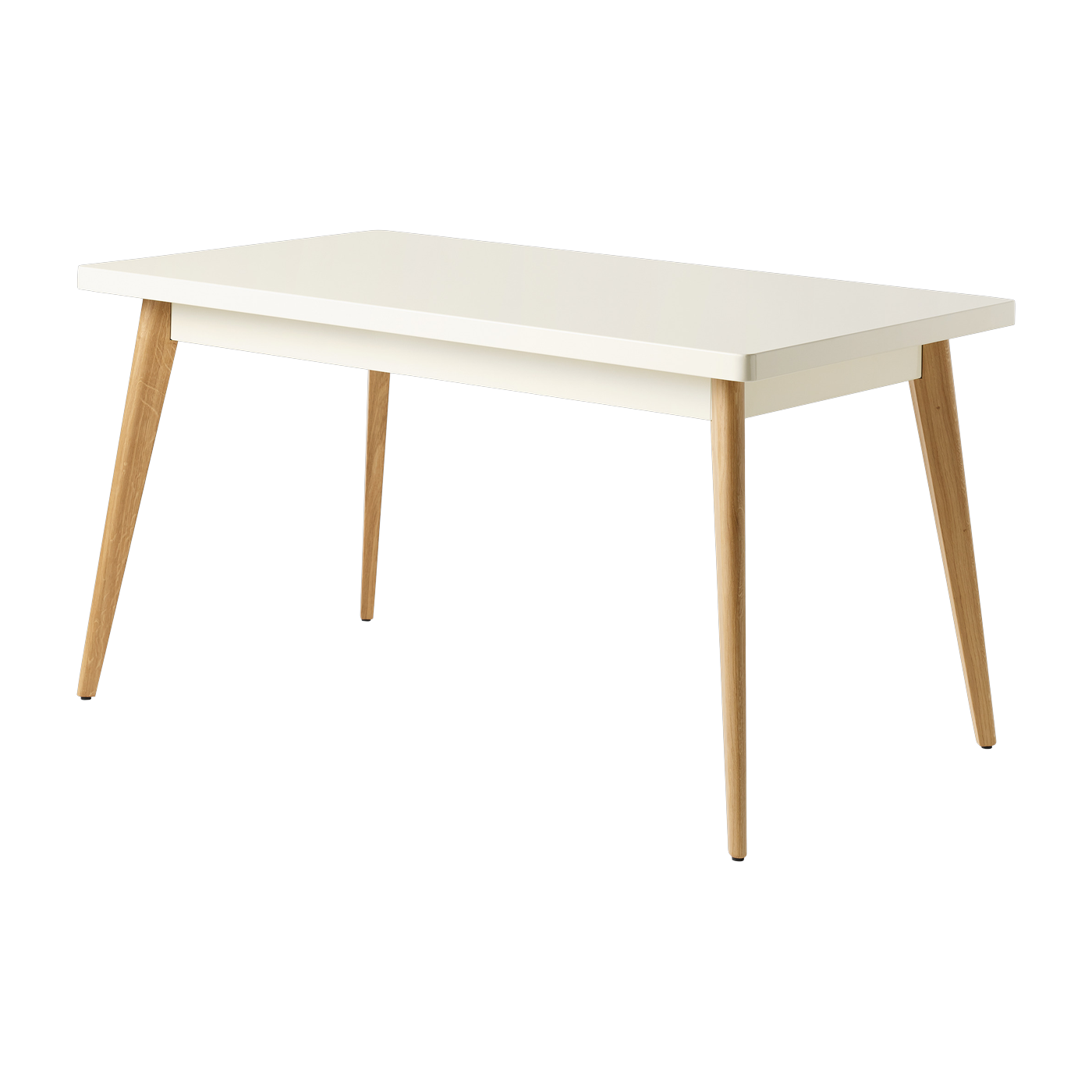 Tavolo rettangolare in acciaio bianco perlato e gambe in legno 140x80cm 55 - - in francese Tolix