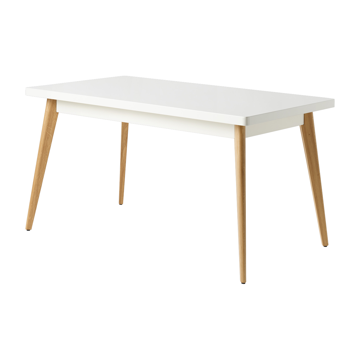 Tavolo rettangolare in acciaio bianco puro e gambe in legno 140x80cm 55 - - Prezzo Tolix