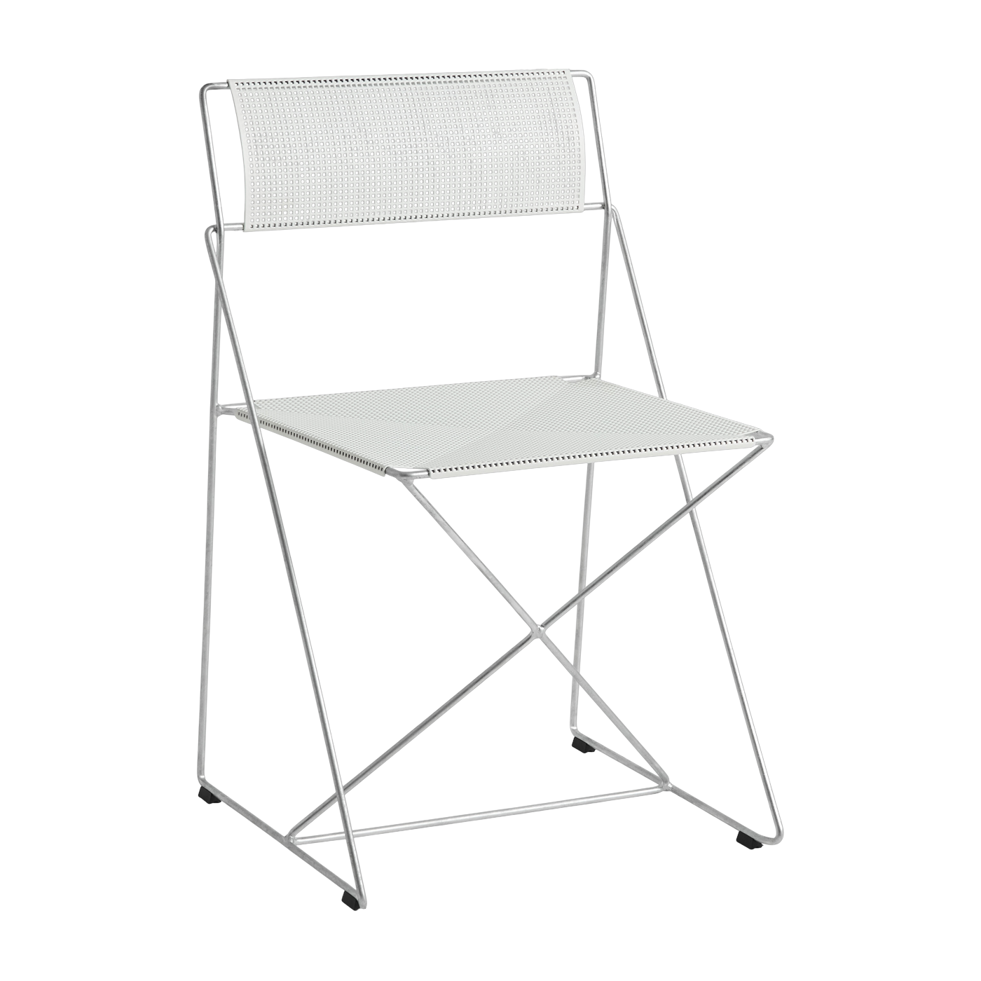 line Silla de acero cromado con revestimiento de polvo blanco tiza 50x45x77cm X- - Hay