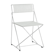 Chromed steel chair with chalk-white powder coating 50x45x77cm X- line - Hay