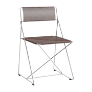 Silla de acero cromado con revestimiento de polvo rojo burdeos 50x45x77cm X- line - Hay