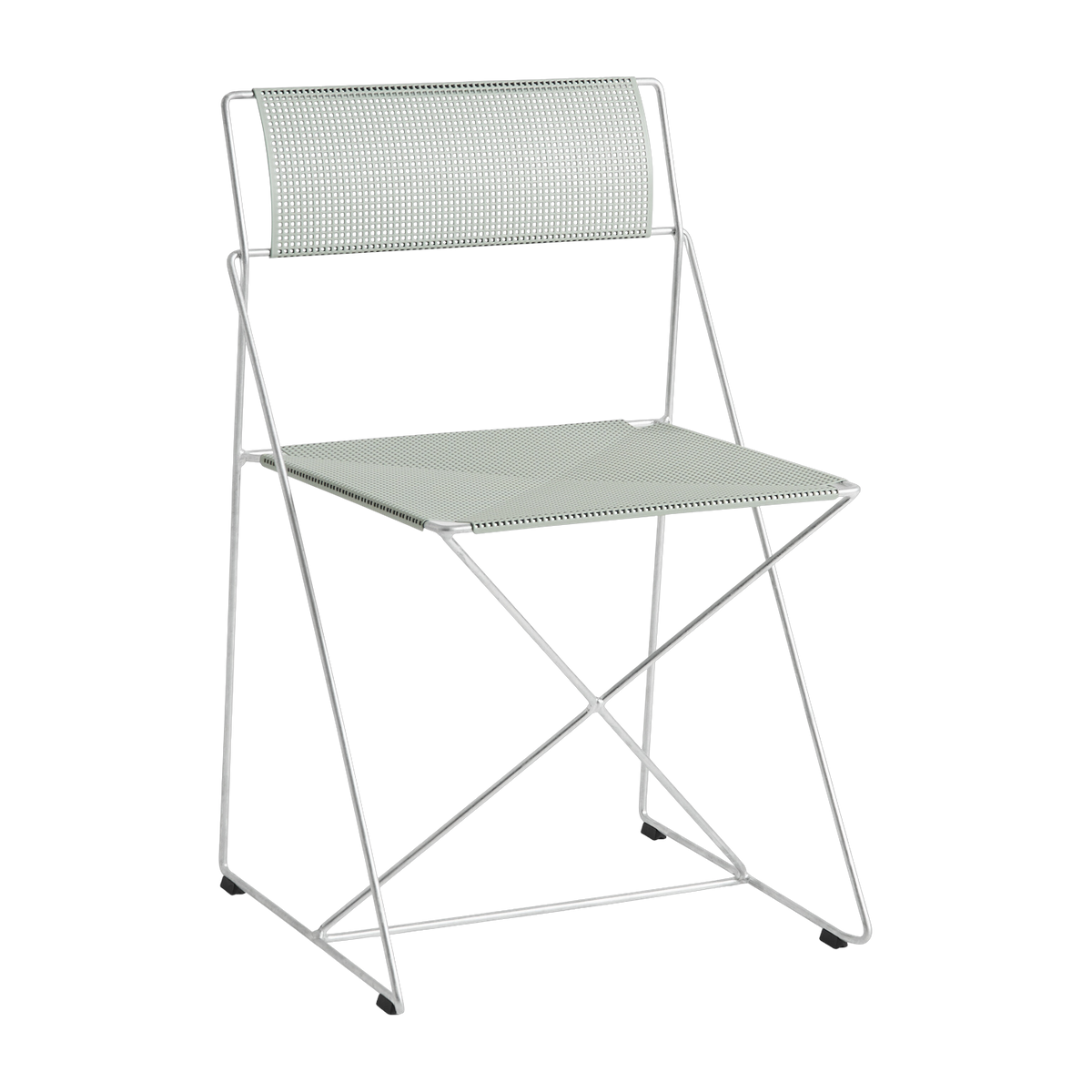 Chaise en acier galvanisé avec revêtement en poudre vert pâle 50x45x77cm X-line - Hay