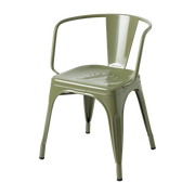 Chaise avec accoudoirs en acier vert jonc AC16 - Tolix