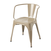 Chaise avec accoudoirs en acier gris beige AC16 - Tolix