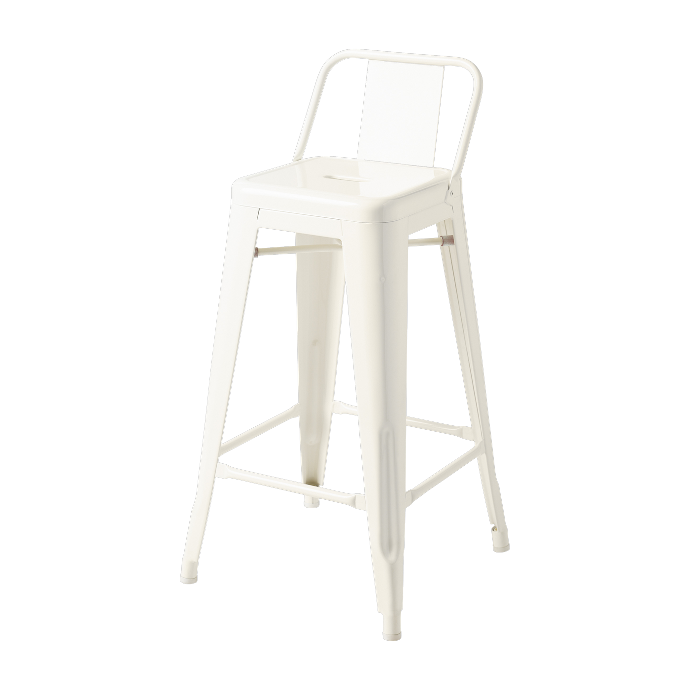 White pearl steel garden bar chair 65cm HPD 65 - Tolix