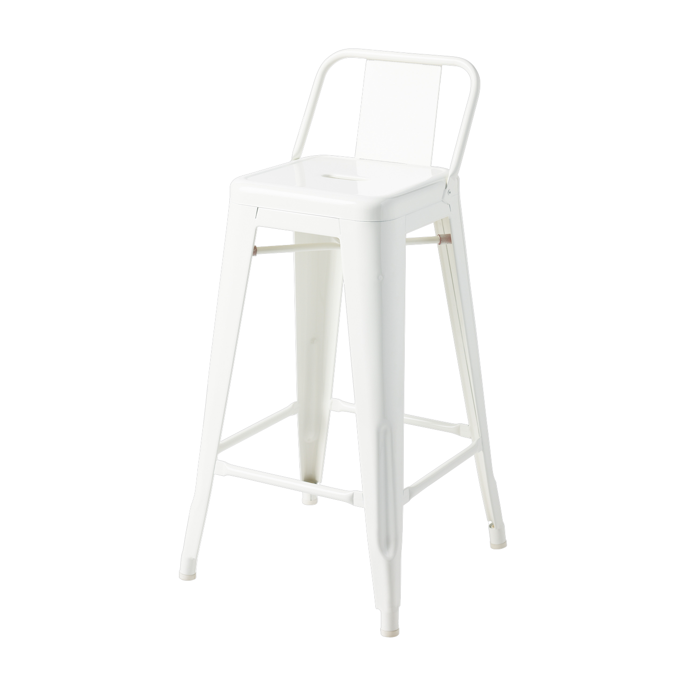 Pure white steel garden bar chair 65cm HPD 65 - Tolix